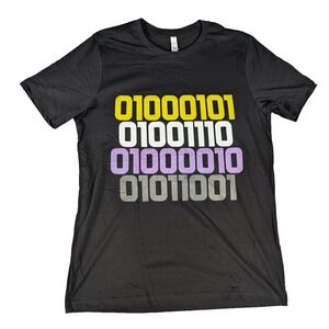 Nerdy Tees | Bella+Canvas | Binary Black | Mens | Graphic T-Shirt | L